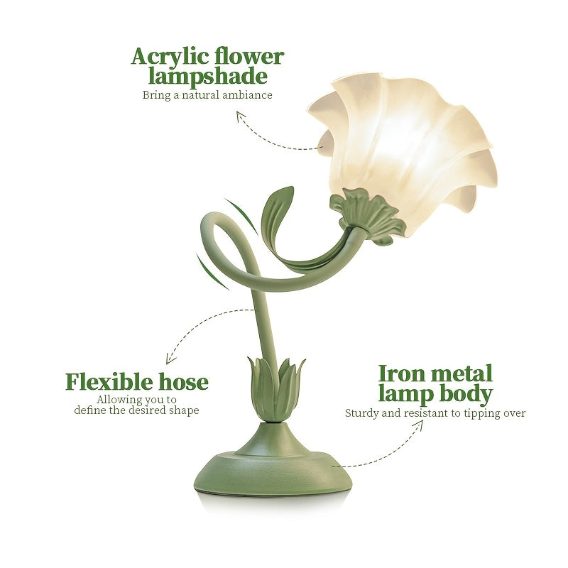 Luvano Tischleuchte floral USB Akzentlicht