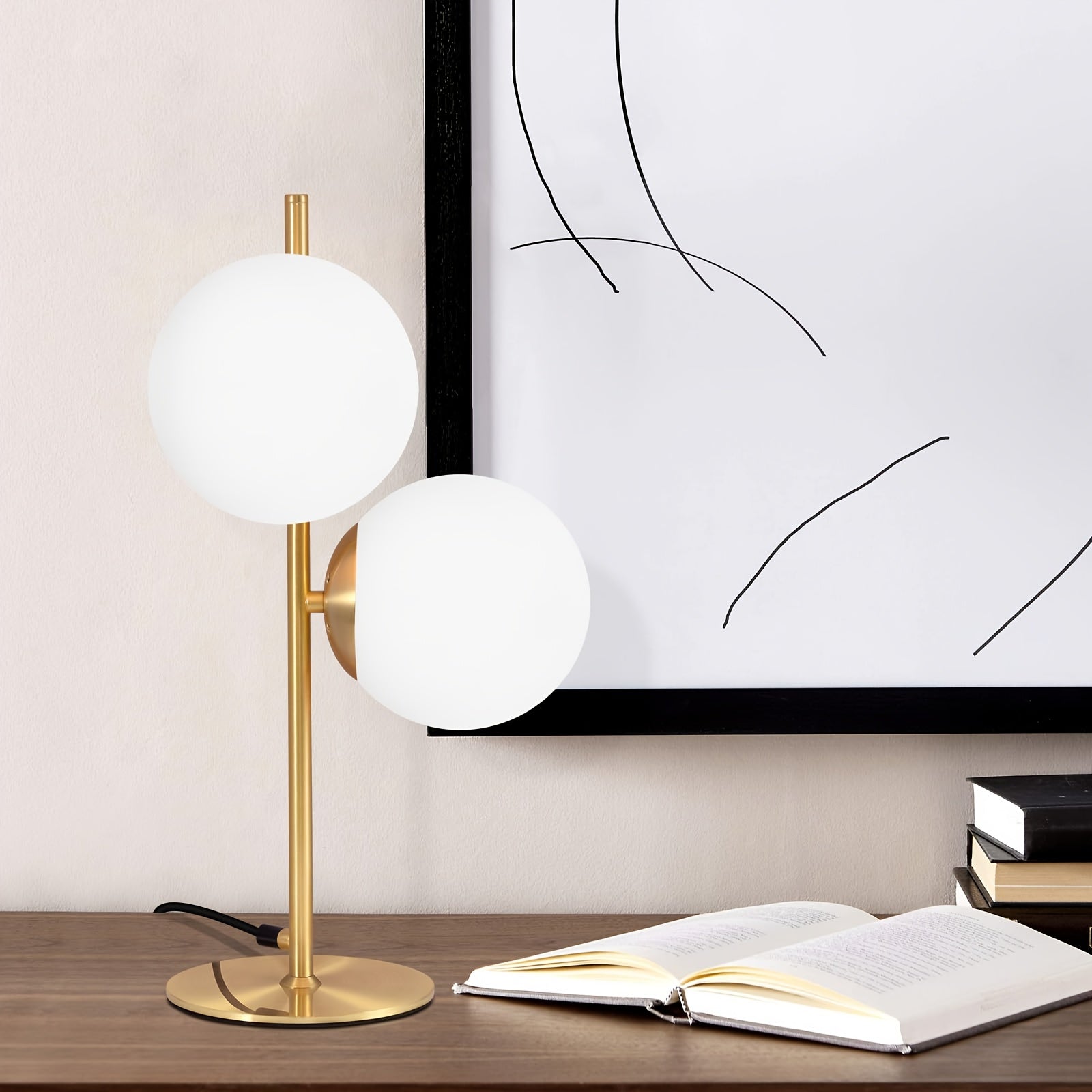 Luvano Tischleuchte Glaskugel gold modern