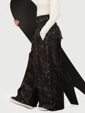 Urban Vibe Damen-Arbeitskleidungs-inspirierte, nietenverzierte, weite OG Baggy Schneehose