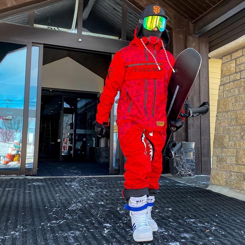 Snowverb Herren P-40 Fighter & Shark Kombi-Einteiler-Snowboardanzüge