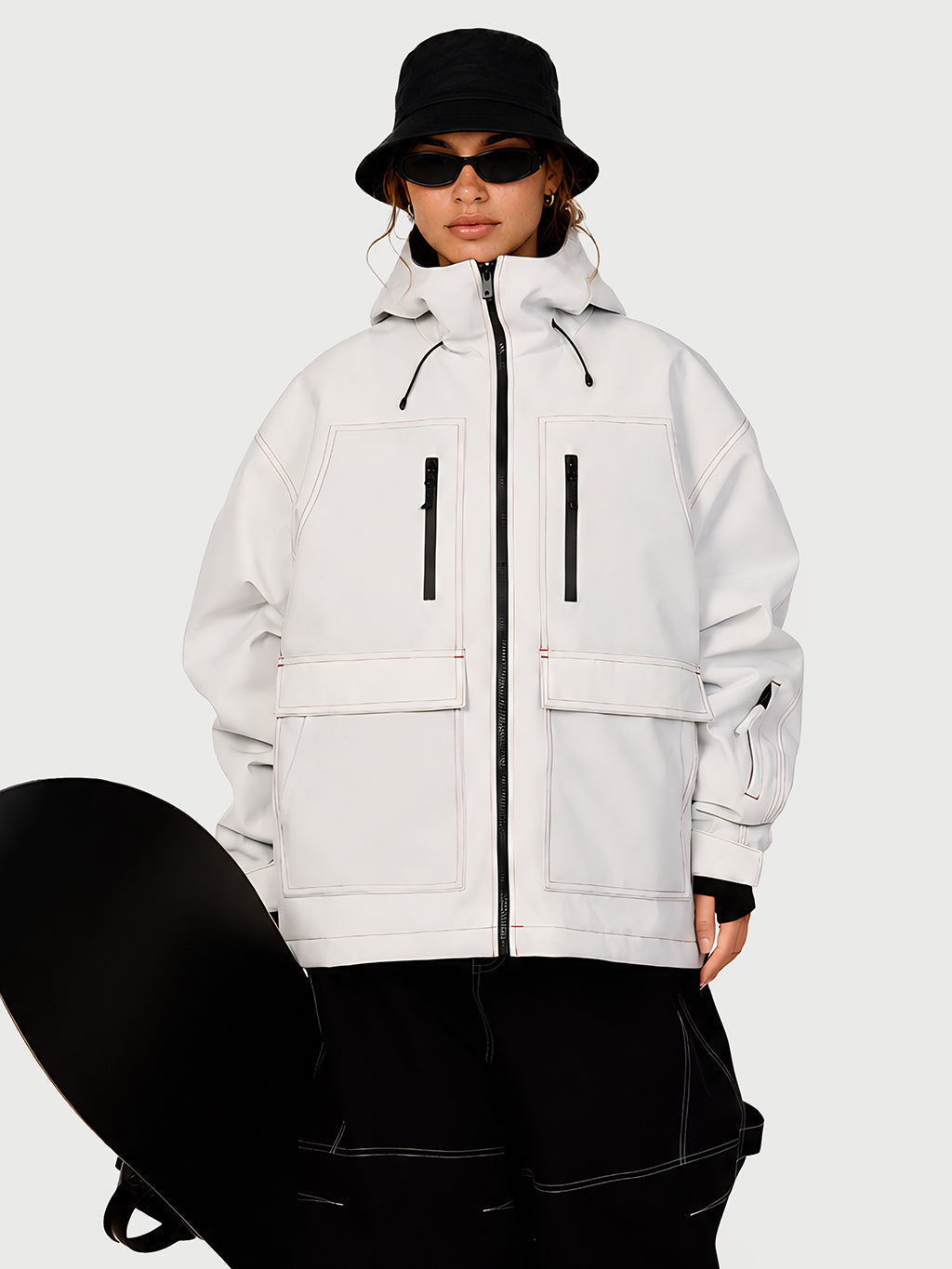 UrbanCraft Street Utility Freestyle Schneejacke für Damen – Reflektierende Kapuze & Arbeitskleidungsdesign