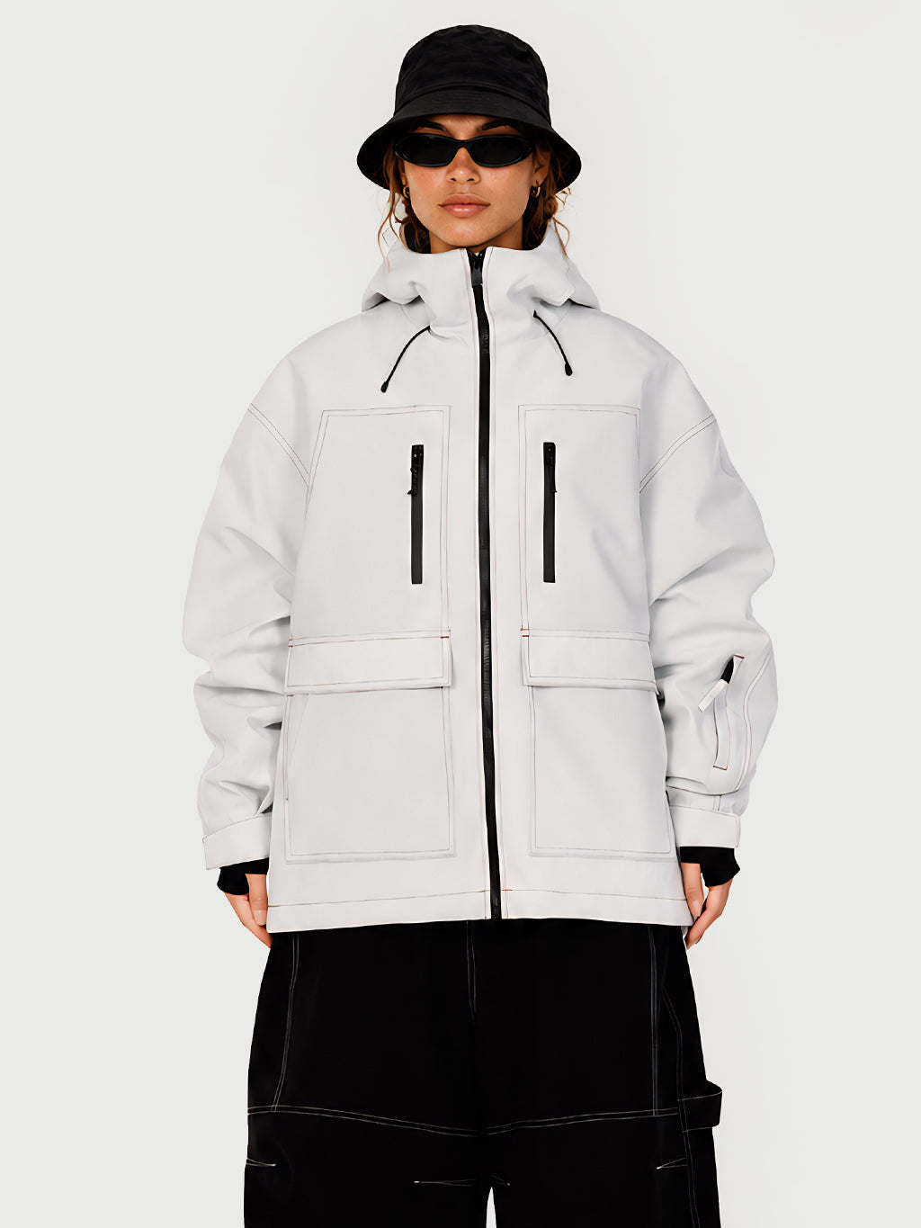 UrbanCraft Street Utility Freestyle Schneejacke für Damen – Reflektierende Kapuze & Arbeitskleidungsdesign