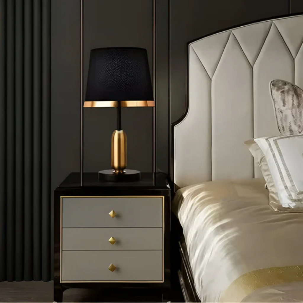 Luvano Tischleuchte Retro schwarz gold