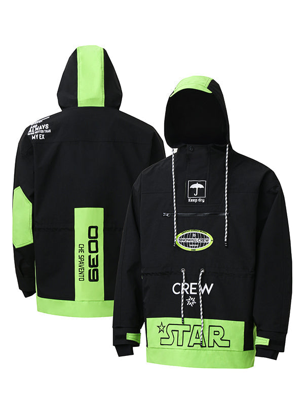 Snowall Unisex Mountain Star wasserdichte Anorak-Snowboardjacke für Herren