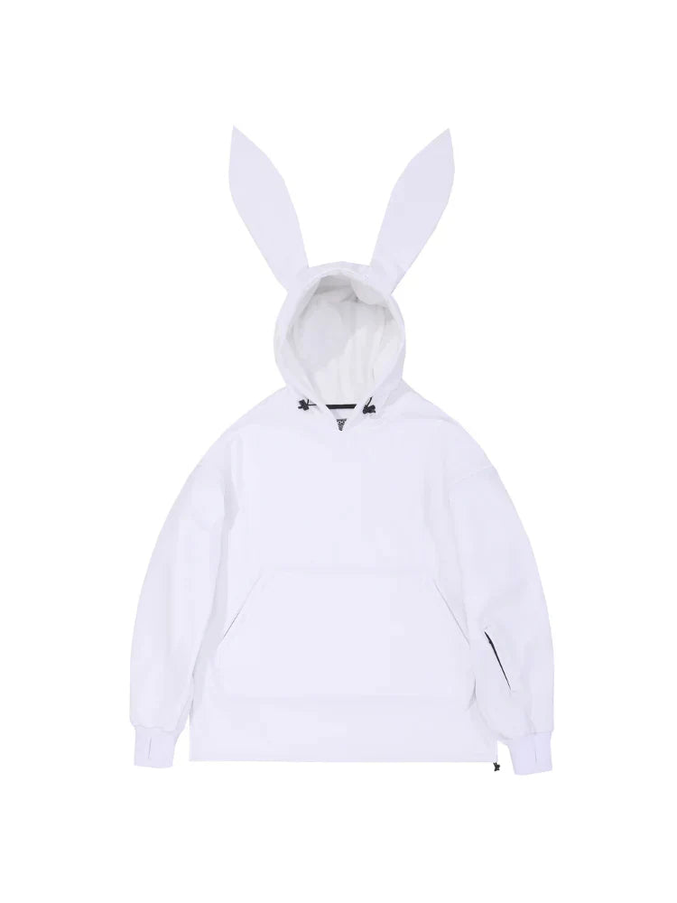 Doorek Unisex Niedlicher Hasen-Schnee-Hoodie - Lange Ohren-Verzierung