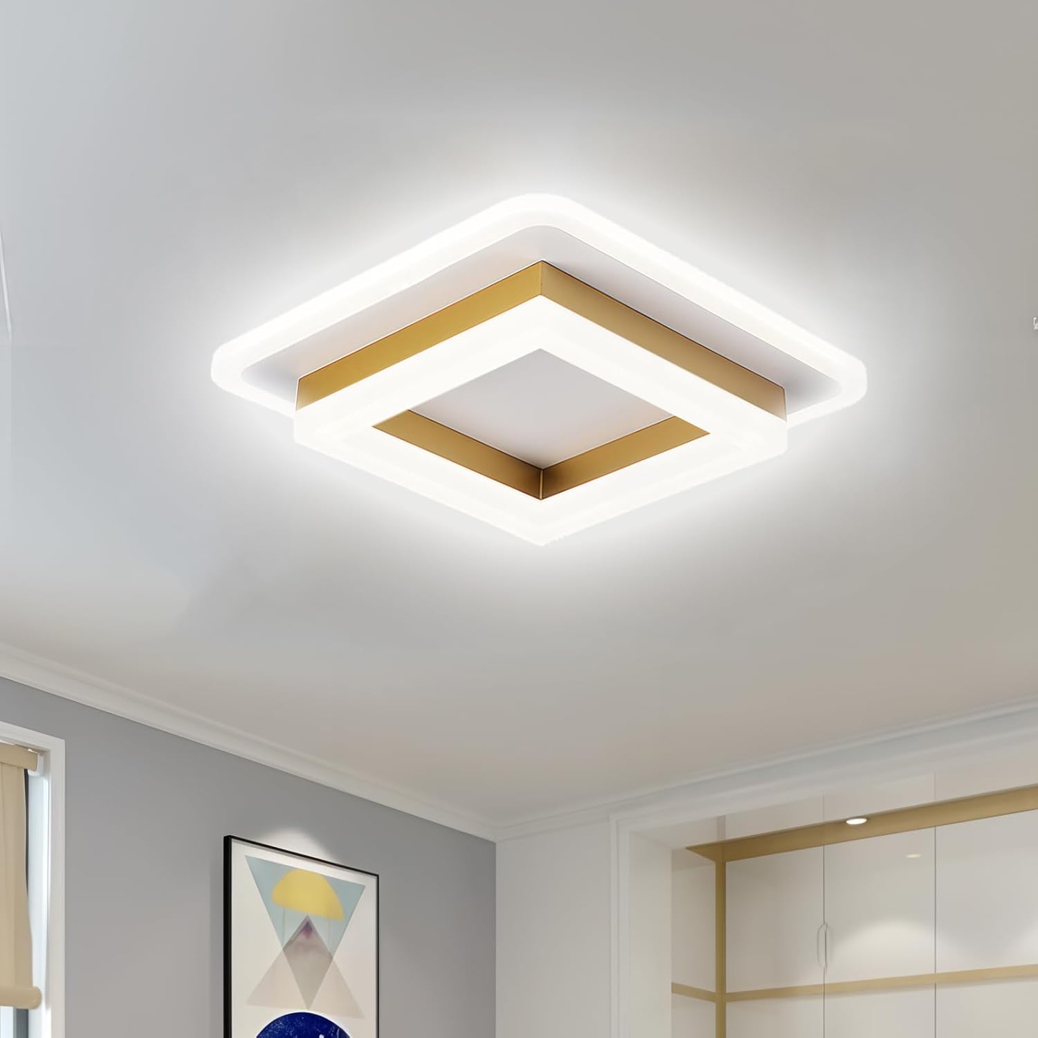 Luvano LED Deckenleuchte eckig flach modern