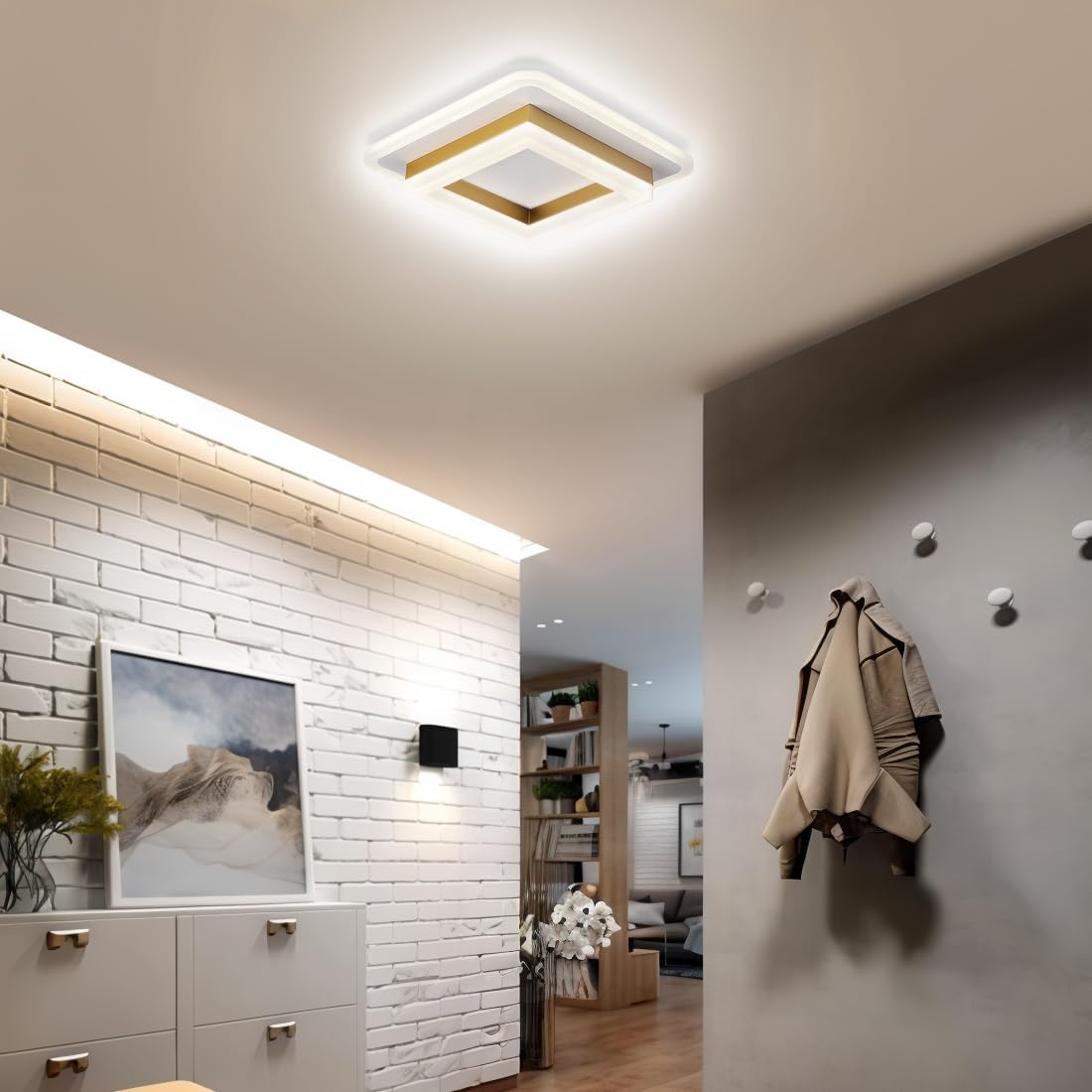 Luvano LED Deckenleuchte eckig flach modern