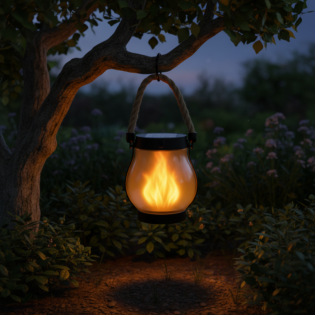 Luvano Solarlaterne Flammeneffekt Garten hängend