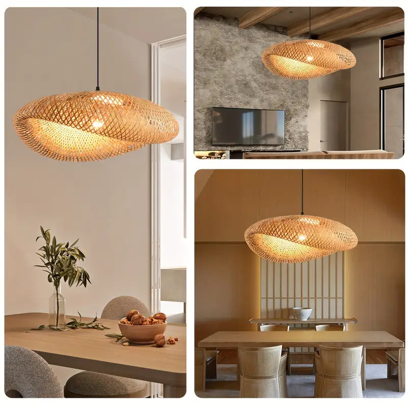 Luvano Pendelleuchte Rattan Geflecht Boho