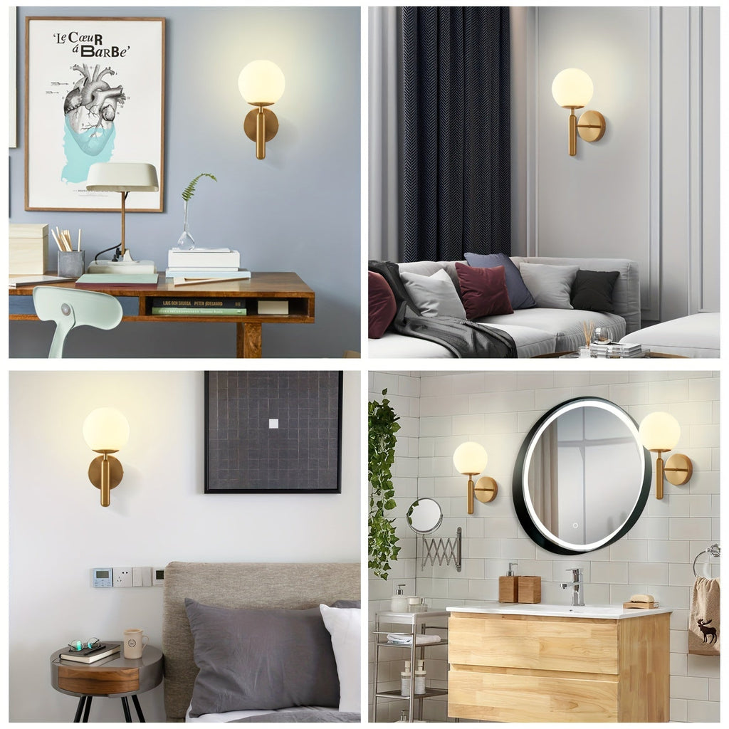 Luvano Wandleuchte Glas Metall elegant Schlaf