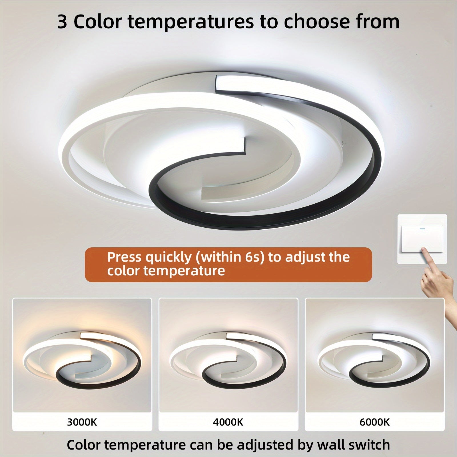 Luvano LED Deckenleuchte Spirale rund minimal