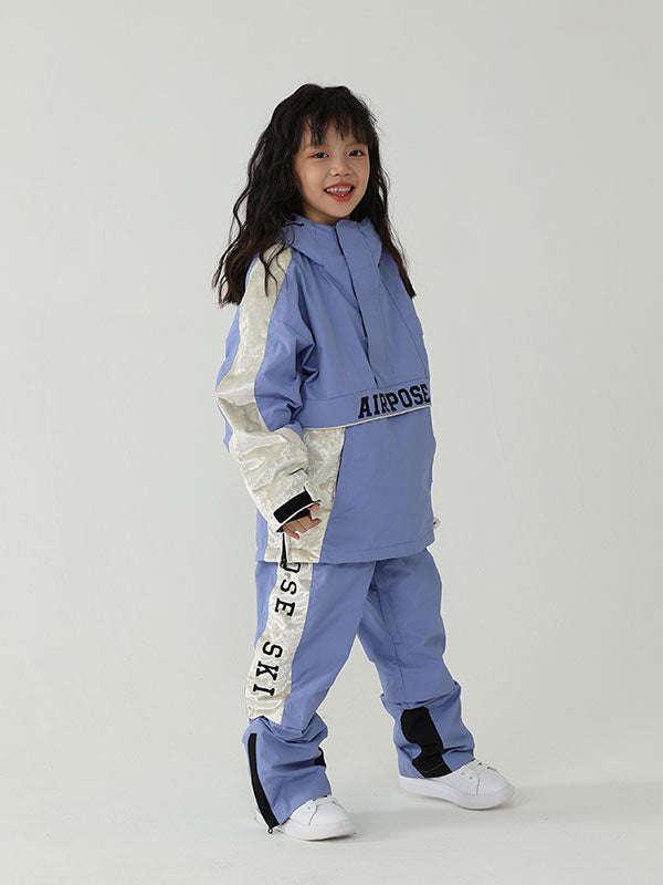 Kinder Air Pose Anorak-Schneeanzug mit Blumenmuster – Skijacke und Hose