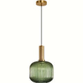 Luvano Pendelleuchte Riffelglas Messing modern