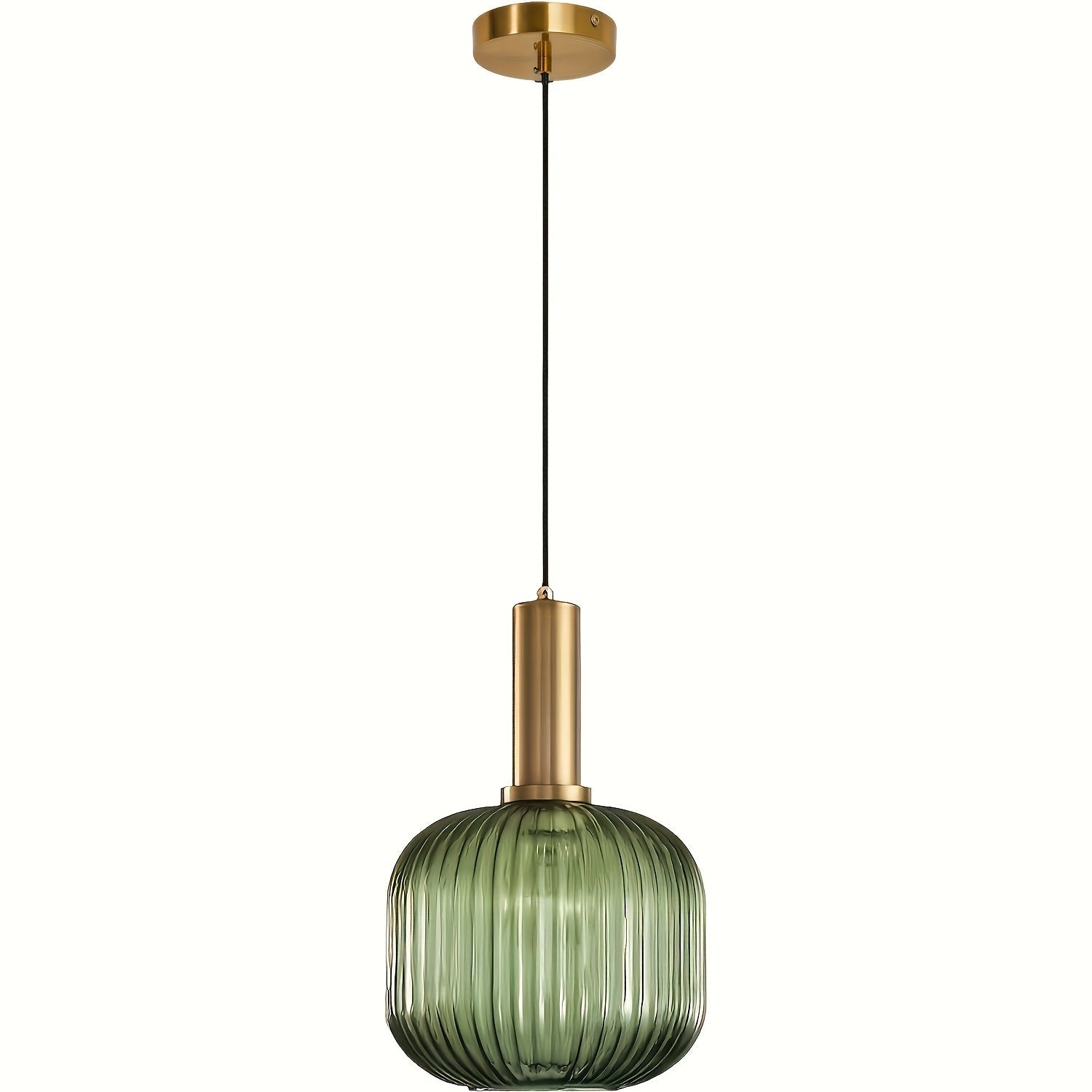 Luvano Pendelleuchte Riffelglas Messing modern
