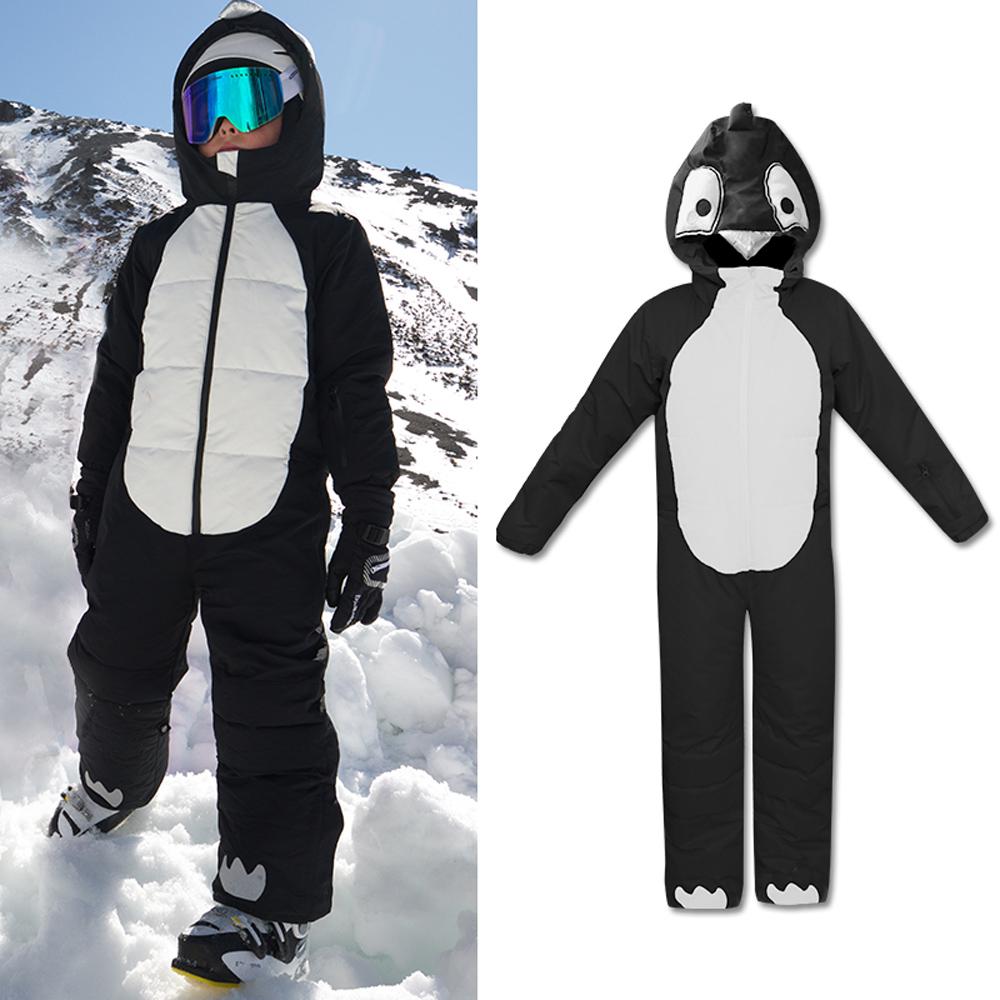 Phibee Kinder Unisex Wasserdichter Winter Tierfreundlicher Einteiler-Schneeanzug