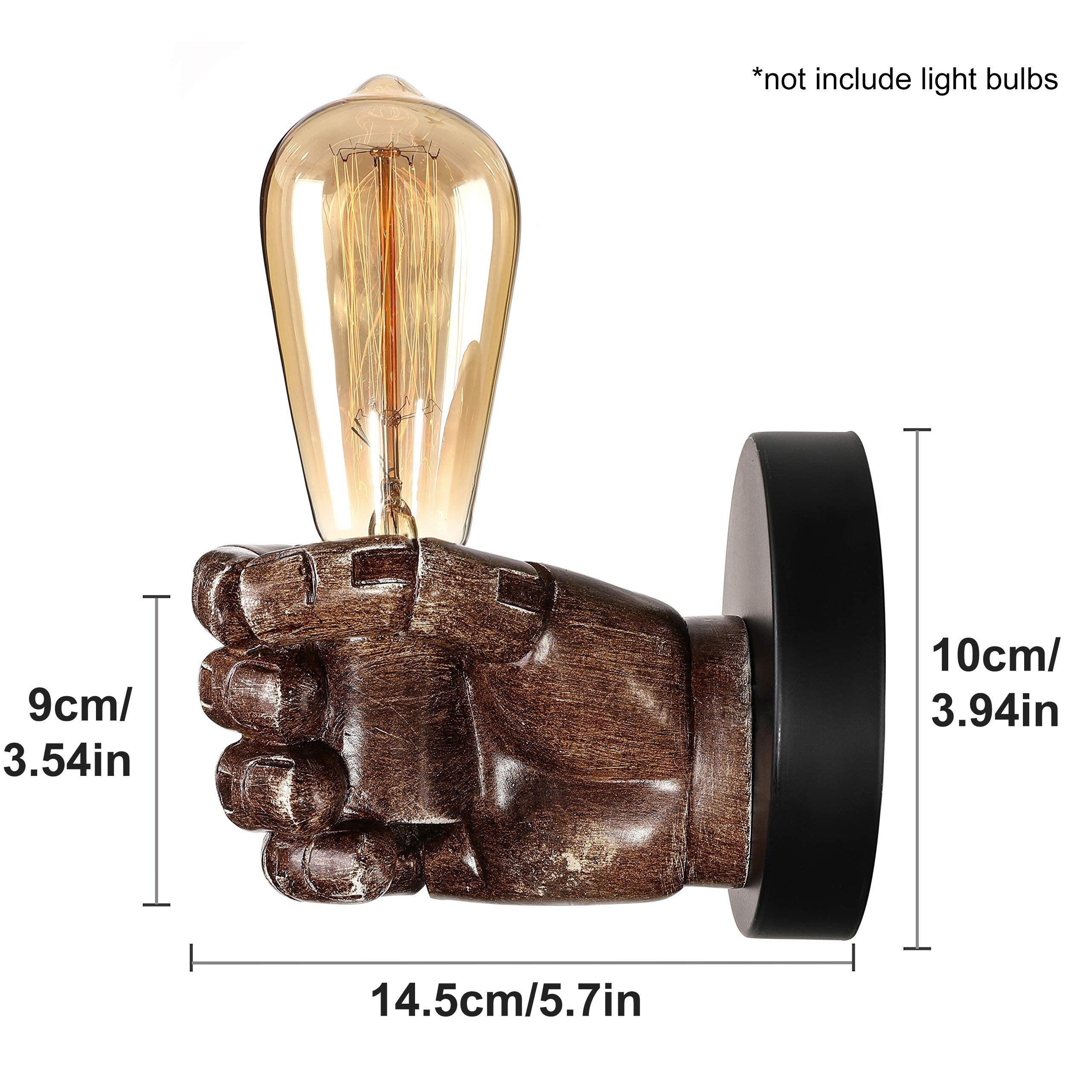 Luvano Wandleuchte Hand Resin Industrial