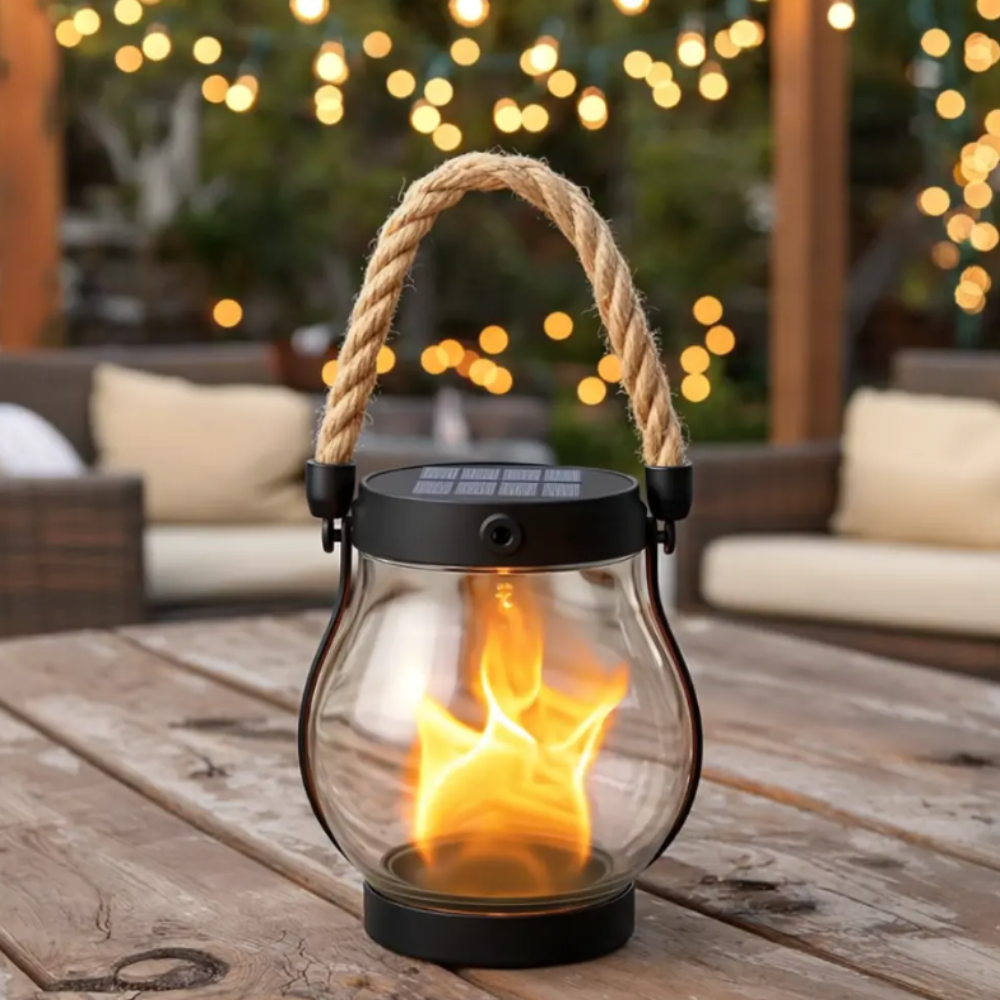 Luvano Solarlaterne Flammeneffekt Garten hängend