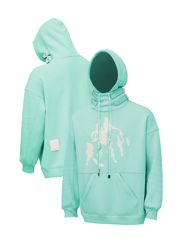 Snowall Unisex Herren-Hoodie mit Berg- und Schneelandschaftsmotiv, wasserabweisend