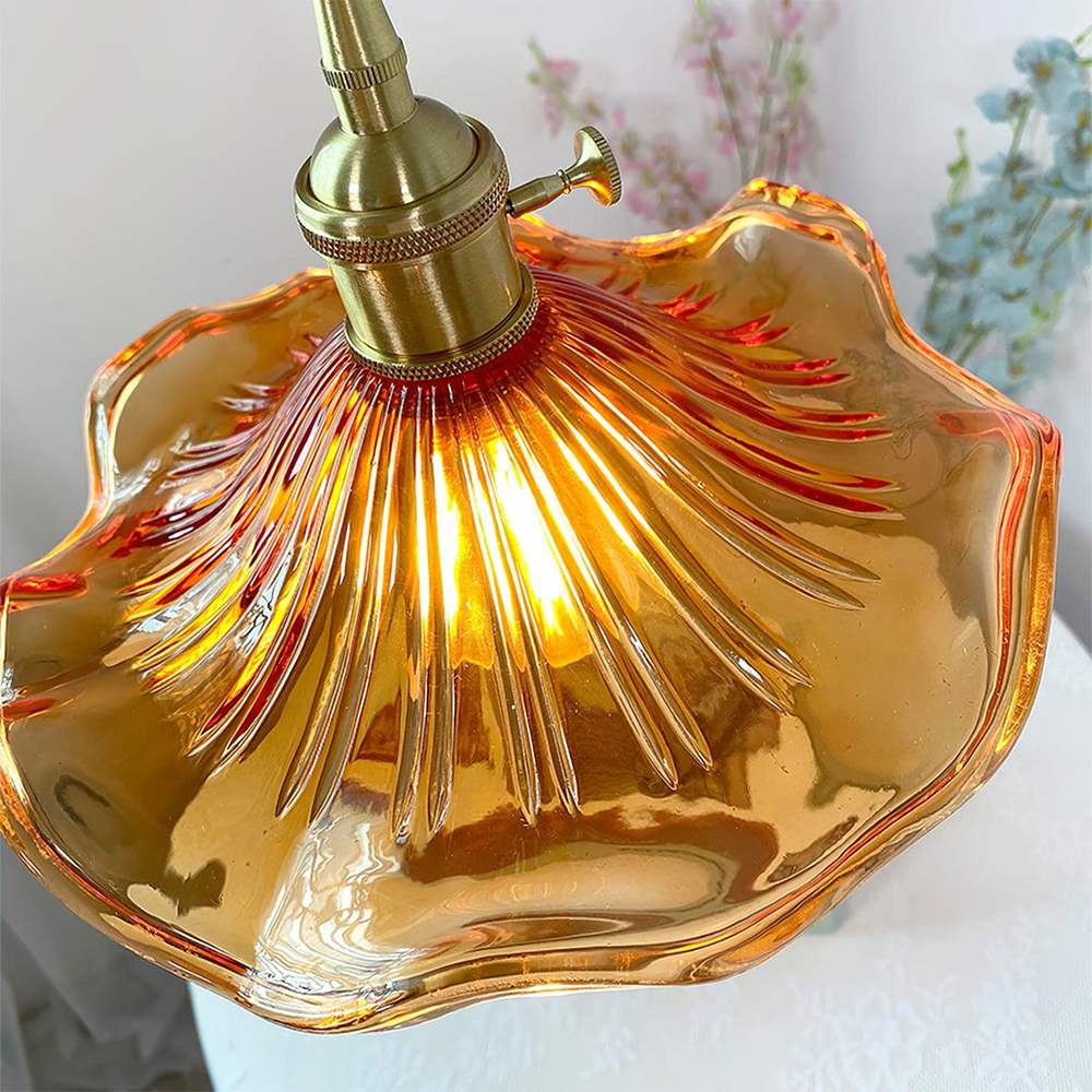 Luvano LED Pendelleuchte Blume Glas elegant