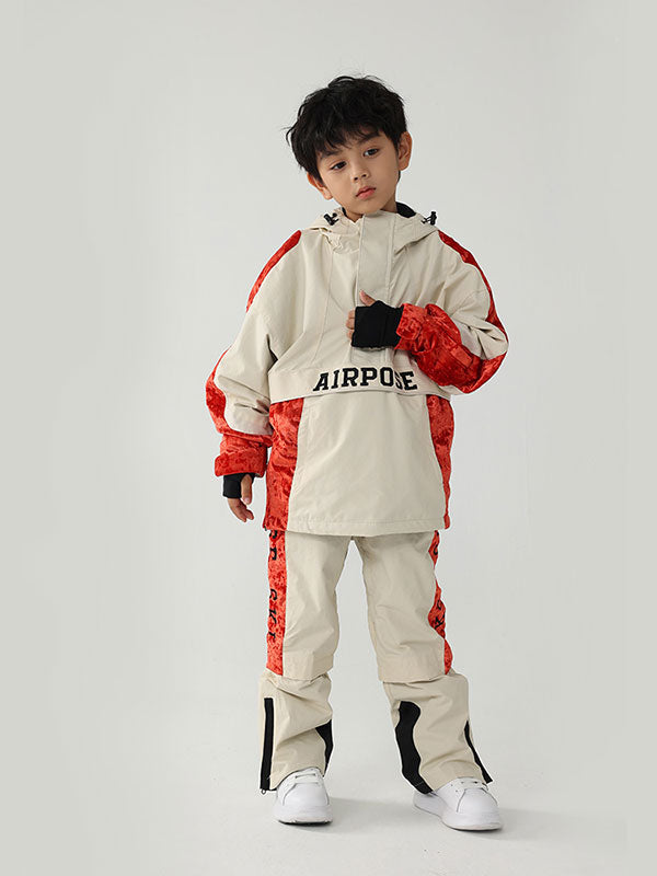 Kinder Air Pose Anorak-Schneeanzug mit Blumenmuster – Skijacke und Hose