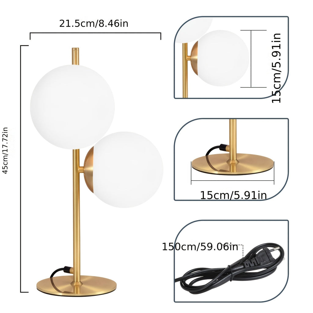 Luvano Tischleuchte Glaskugel gold modern
