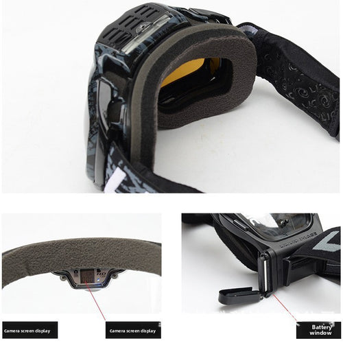 Skibrille mit Kamera 720p in Weiß, Ansicht 2