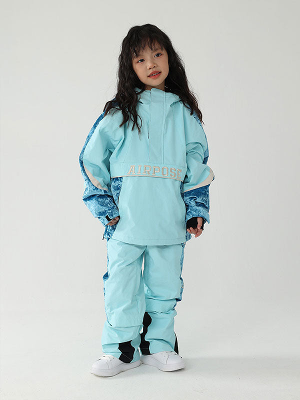 Kinder Air Pose Anorak-Schneeanzug mit Blumenmuster – Skijacke und Hose