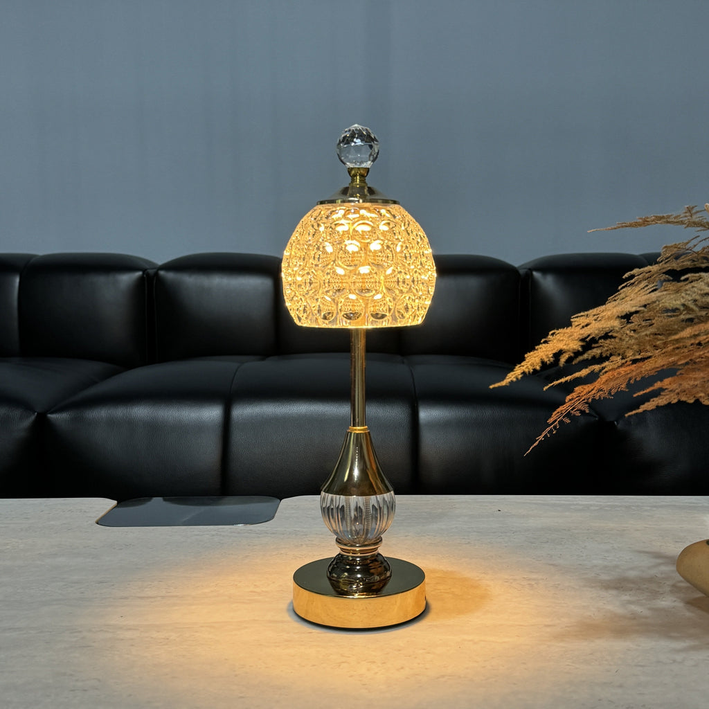 Luvano Tischleuchte Kristall Touch Akku LED