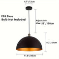 Luvano Pendelleuchte Dome Industrial schwarz gold