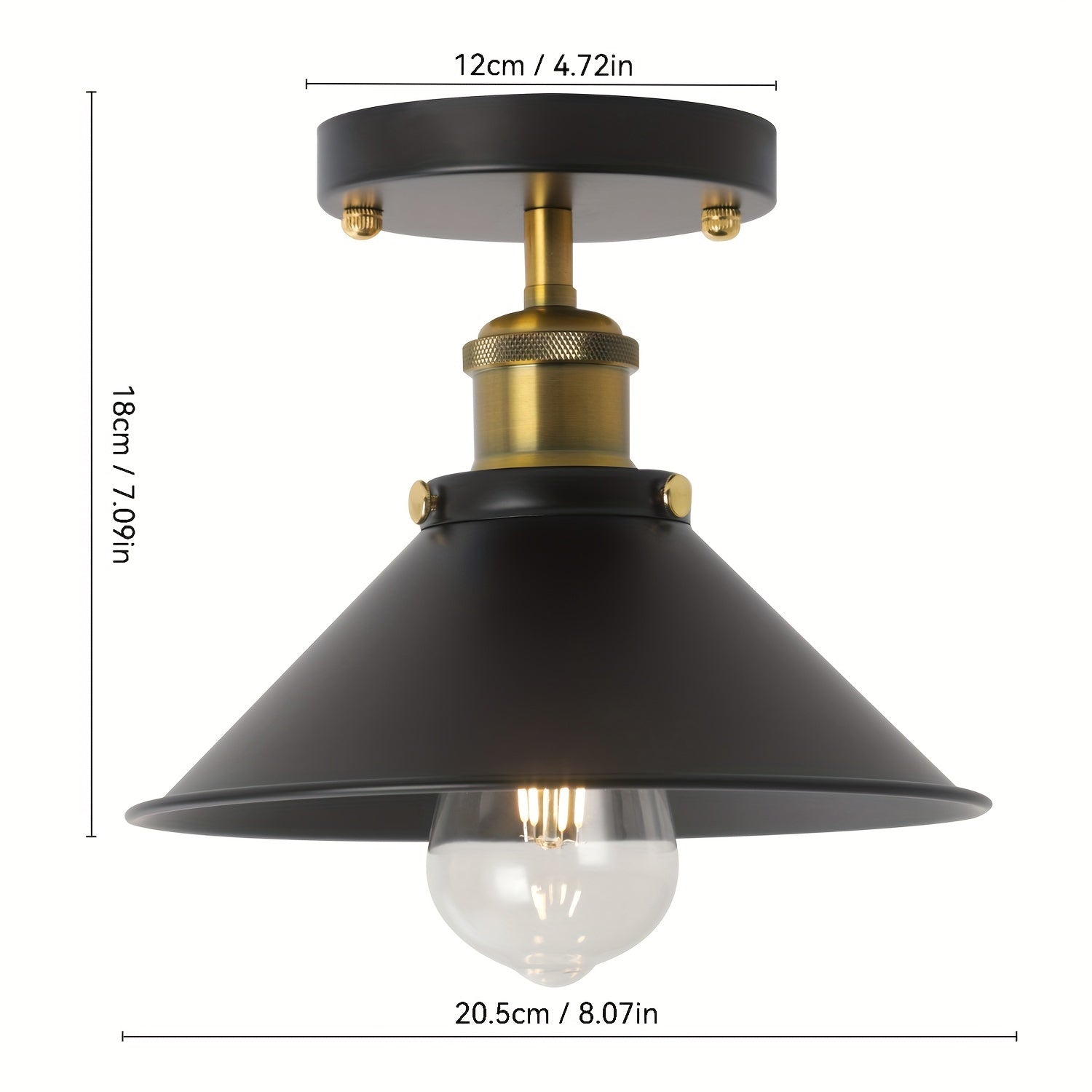 Luvano Deckenleuchte Industrial Metall schwarz