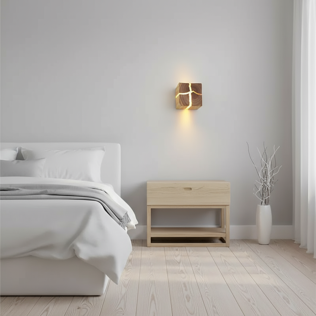 Luvano WoodAura Wandleuchte Massivholz LED Innen