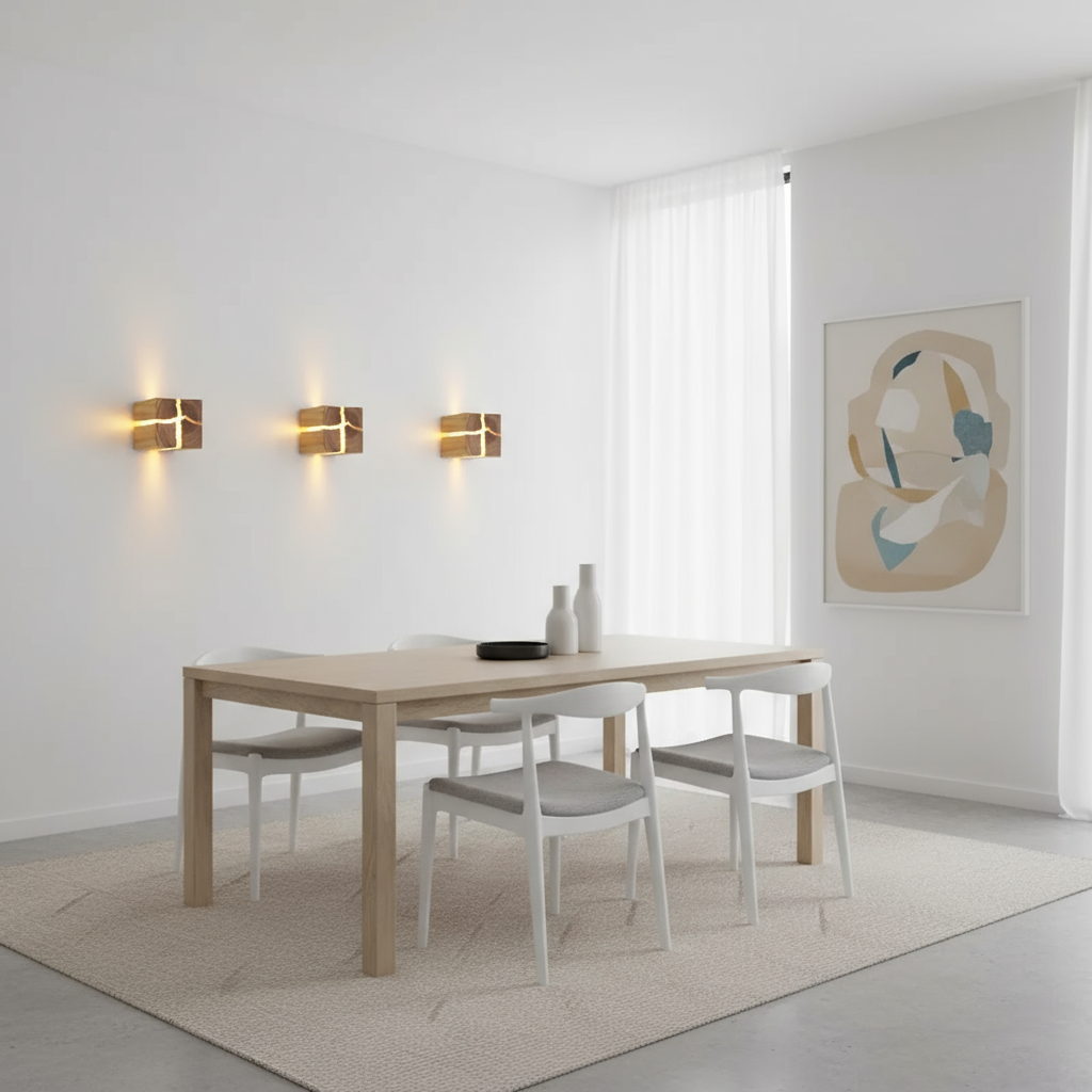 Luvano WoodAura Wandleuchte Massivholz LED Innen