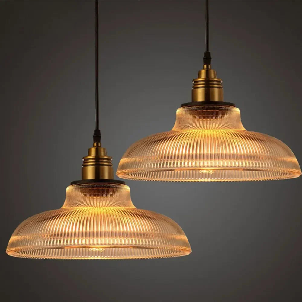 Luvano LumiVibe Pendelleuchte Riffelglas elegant