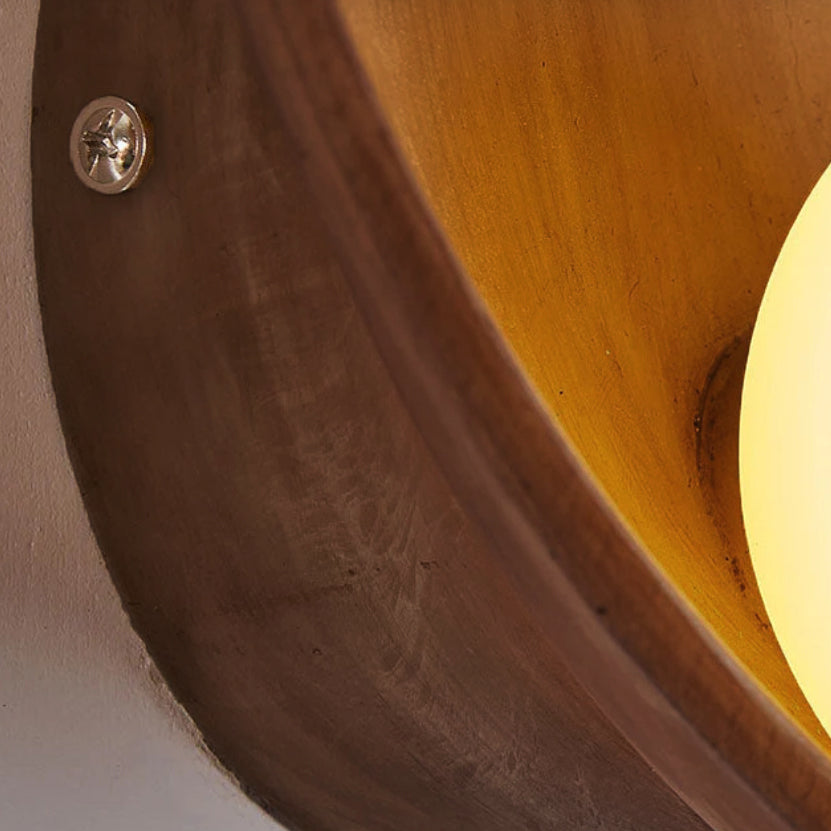 Luvano Wandleuchte rund minimalistisch Resin Eisen