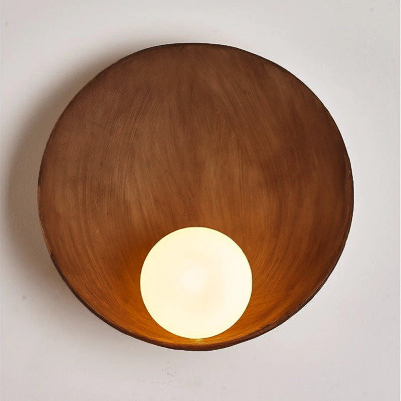 Luvano Wandleuchte rund minimalistisch Resin Eisen