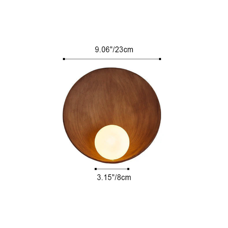 Luvano Wandleuchte rund minimalistisch Resin Eisen
