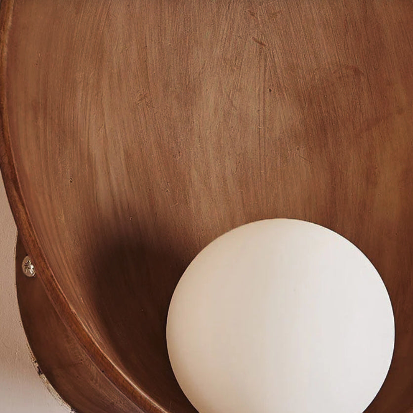 Luvano Wandleuchte rund minimalistisch Resin Eisen