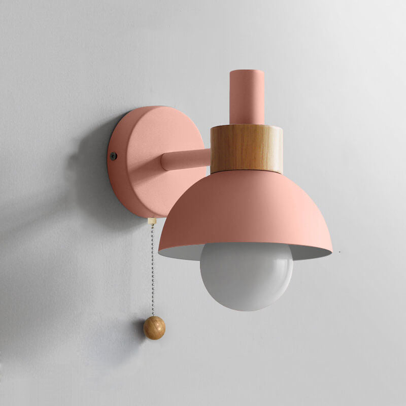 Luvano Wandleuchte Holz Zugschalter minimal