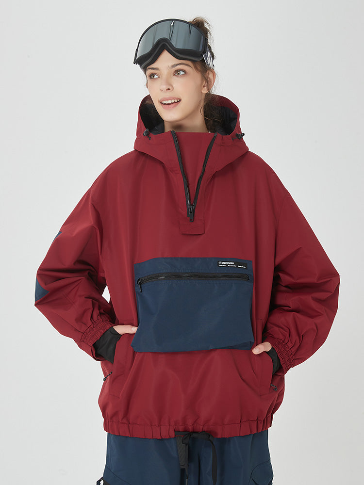 Damen Winter Bomber Baggy Snowboardjacke mit großen Cargotaschen Schneemantel