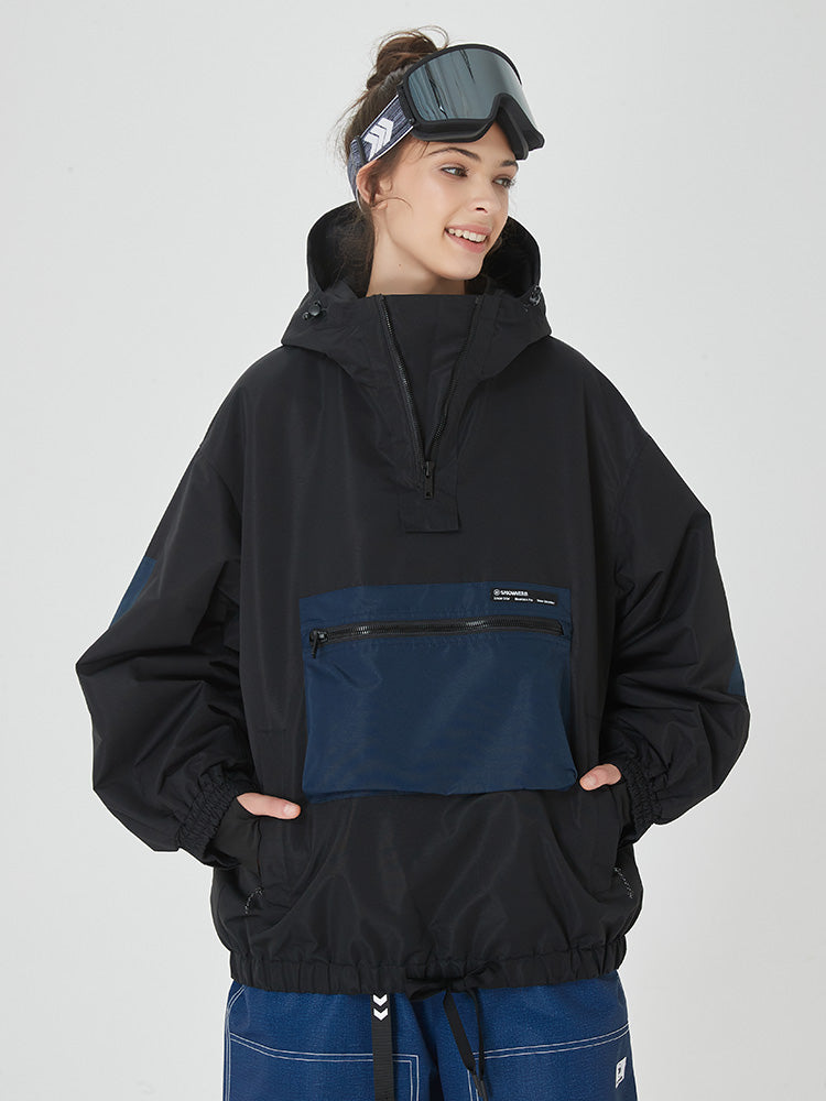 Damen Winter Bomber Baggy Snowboardjacke mit großen Cargotaschen Schneemantel