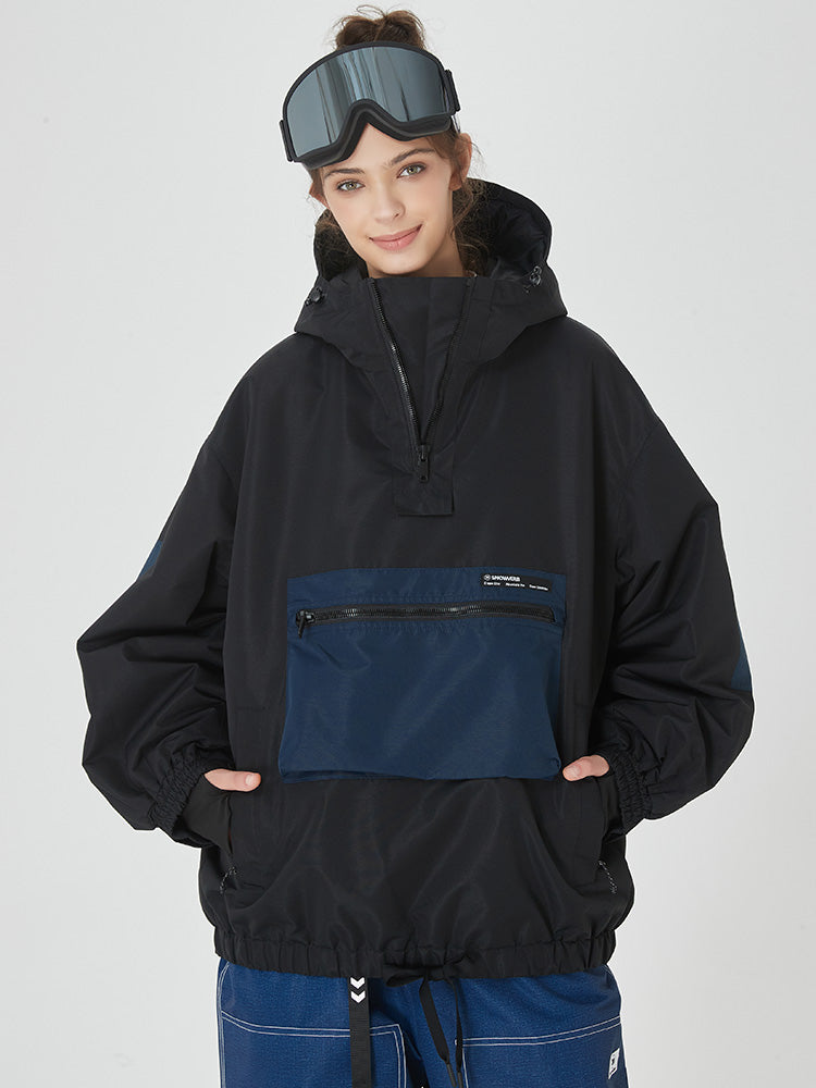 Damen Winter Bomber Baggy Snowboardjacke mit großen Cargotaschen Schneemantel