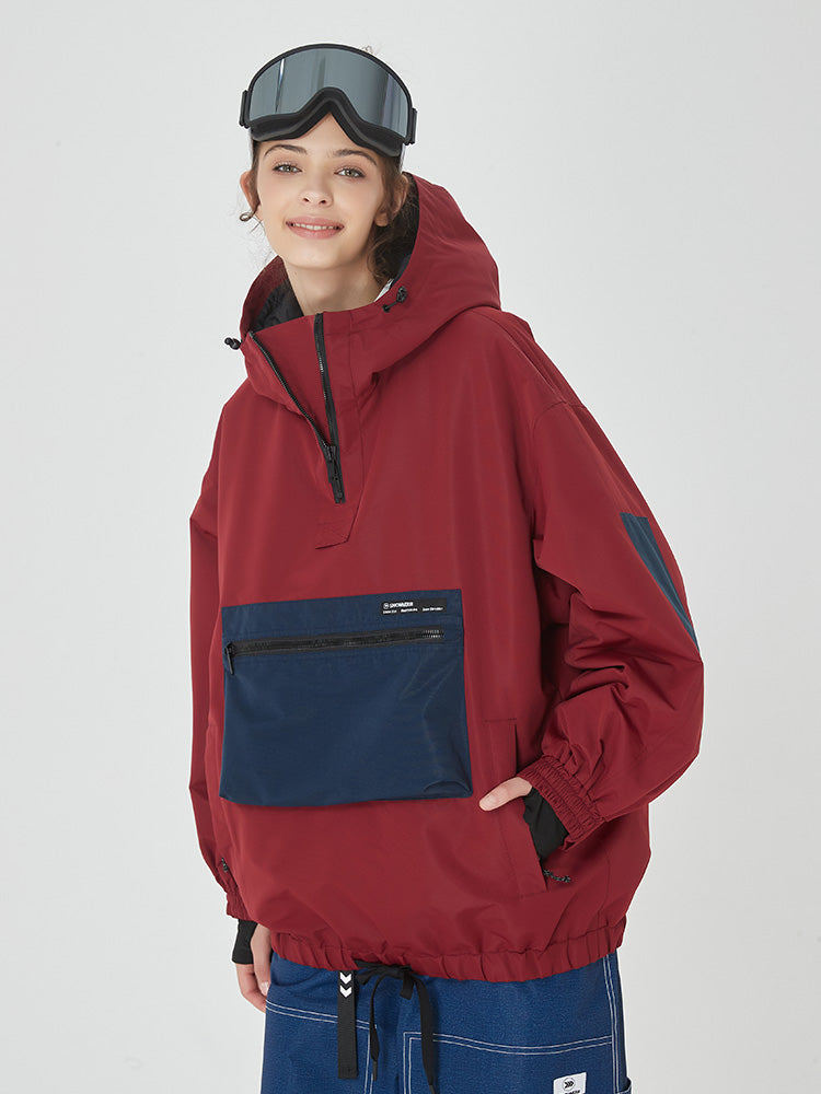 Damen Winter Bomber Baggy Snowboardjacke mit großen Cargotaschen Schneemantel