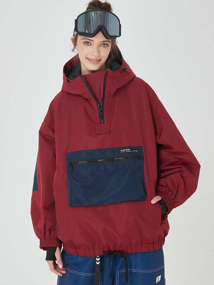 Damen Winter Bomber Baggy Snowboardjacke mit großen Cargotaschen Schneemantel