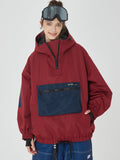 Damen Winter Bomber Baggy Snowboardjacke mit großen Cargotaschen Schneemantel
