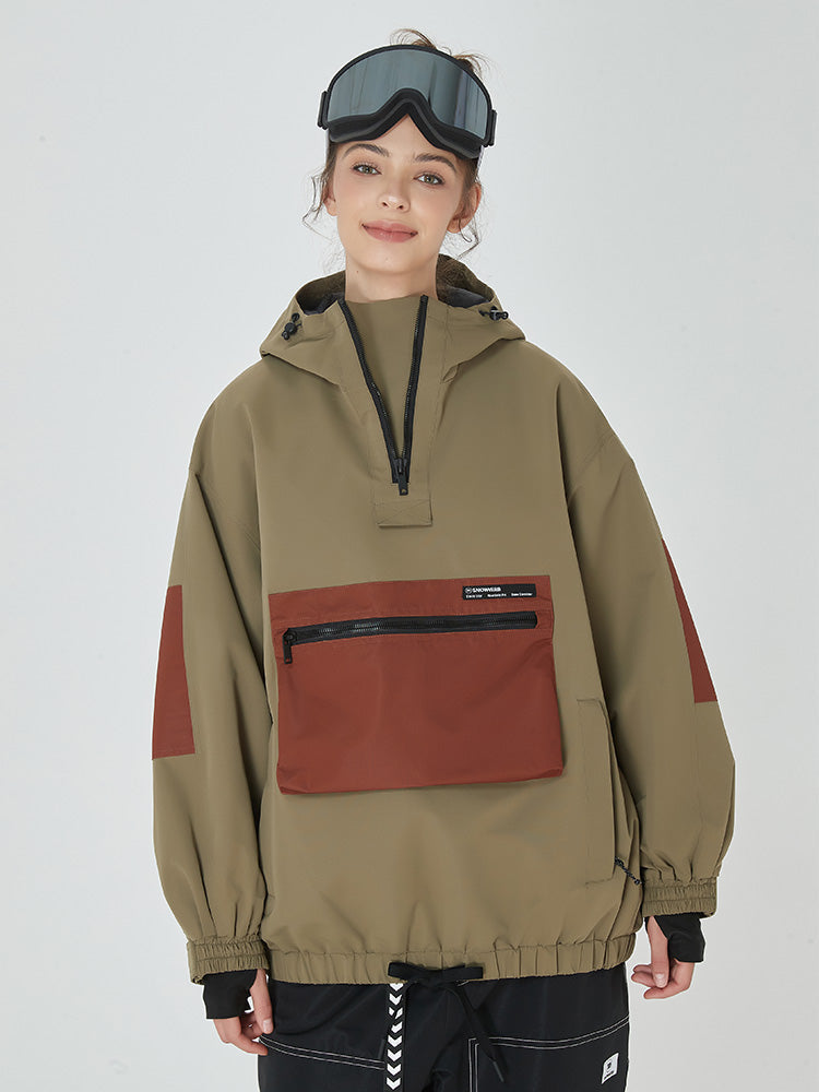 Damen Winter Bomber Baggy Snowboardjacke mit großen Cargotaschen Schneemantel