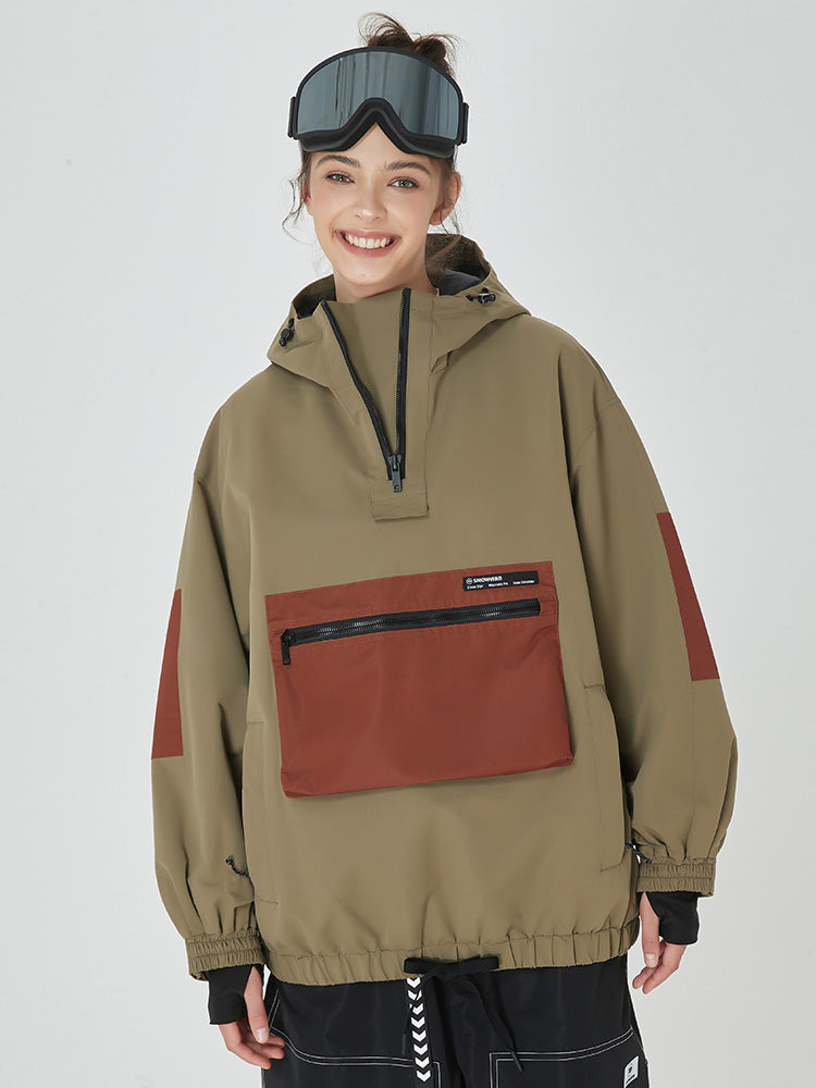 Damen Winter Bomber Baggy Snowboardjacke mit großen Cargotaschen Schneemantel