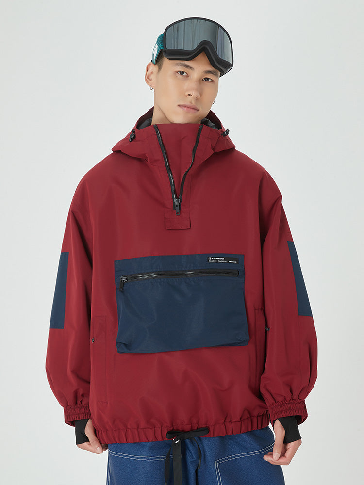 Herren Winter Bomber Baggy Snowboardjacke mit großen Cargotaschen Schneemantel