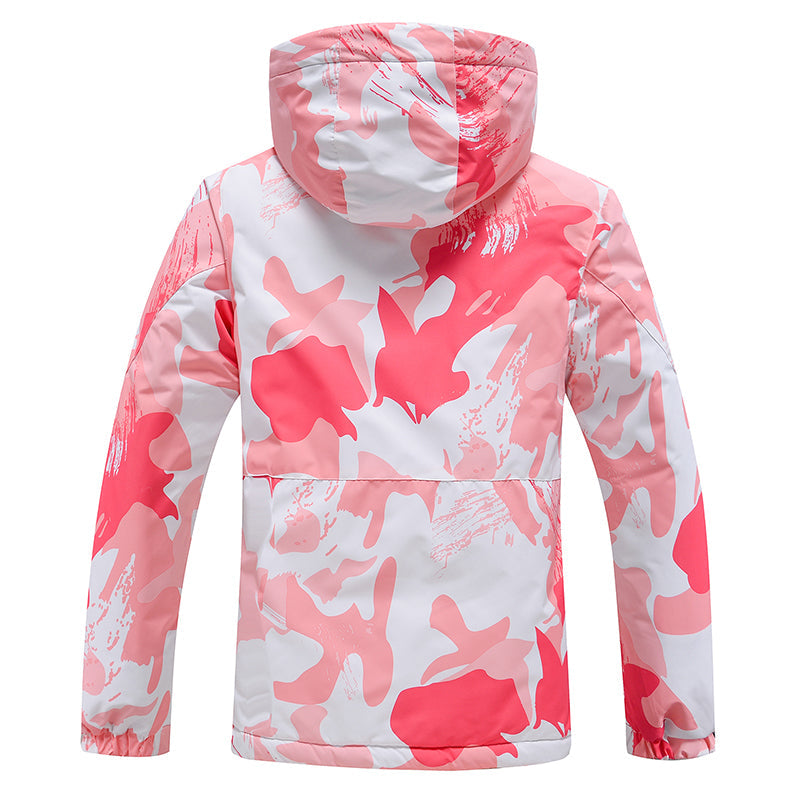 Arctic Queen Damen-Schneejacke in Tarnfarben und Rosa