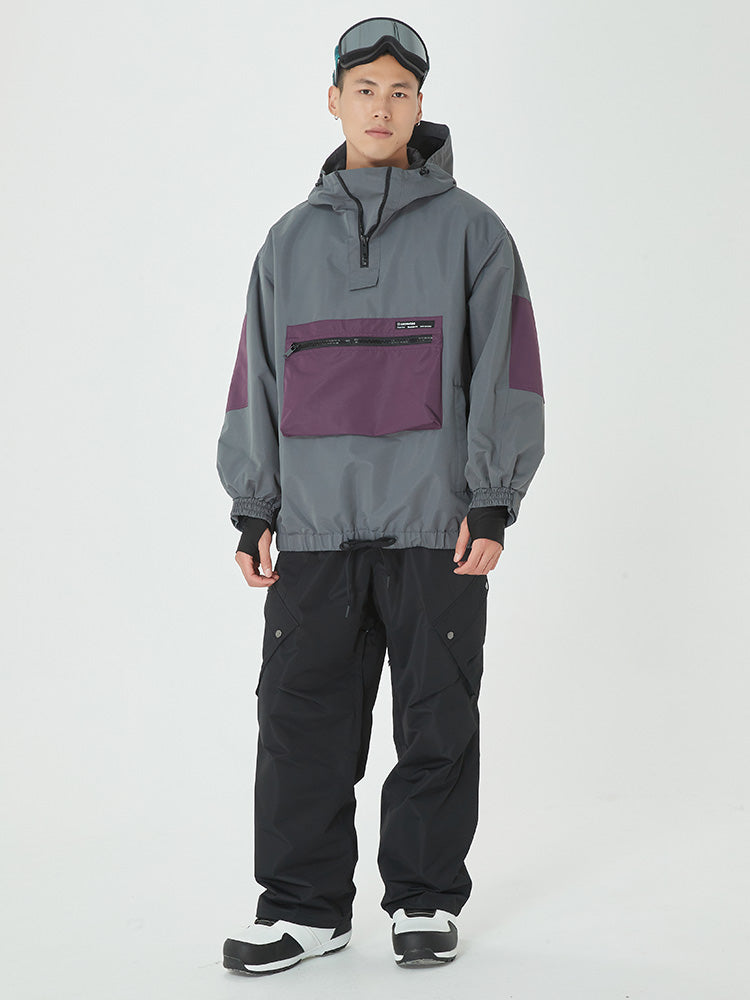 Herren Winter Bomber Baggy Schneejacke mit praktischen Cargotaschen und passender Snowboardhose