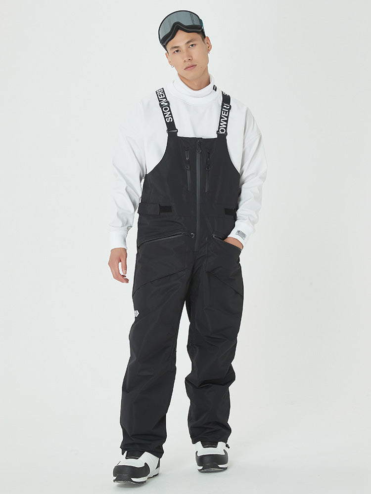 Herren Mountain Freerider Swag Cargo Snowboard Bib Overalls Baggy Snow Pants